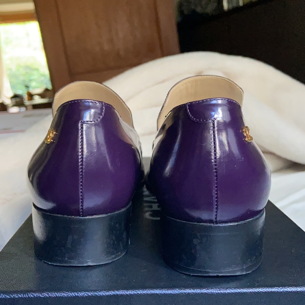 Chanel Dark Plum Calfskin Loafers I Size 7.5 - Picture 7 of 14